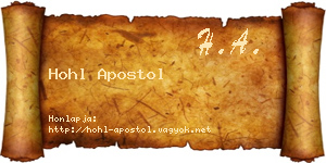 Hohl Apostol névjegykártya